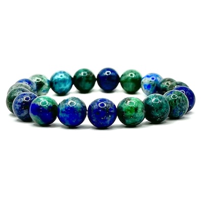 10mm Chrysocolla Lapis Beaded Bracelet